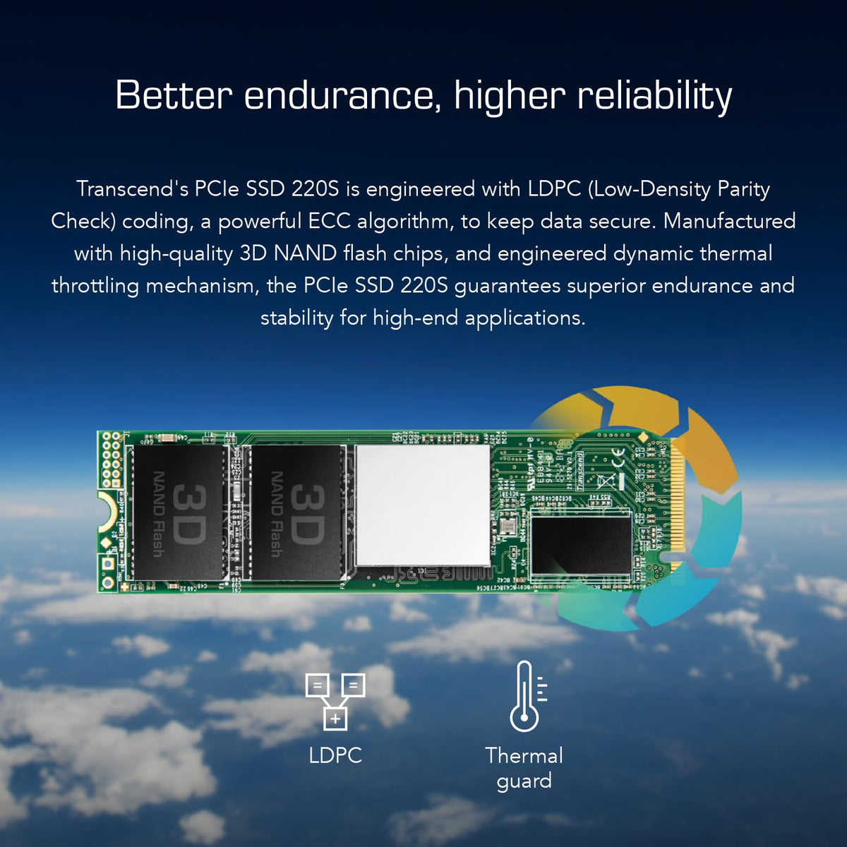 Transcend MTE220S M.2 2280 NVMe PCIe Gen3 x4 SSD, DRAM Cache