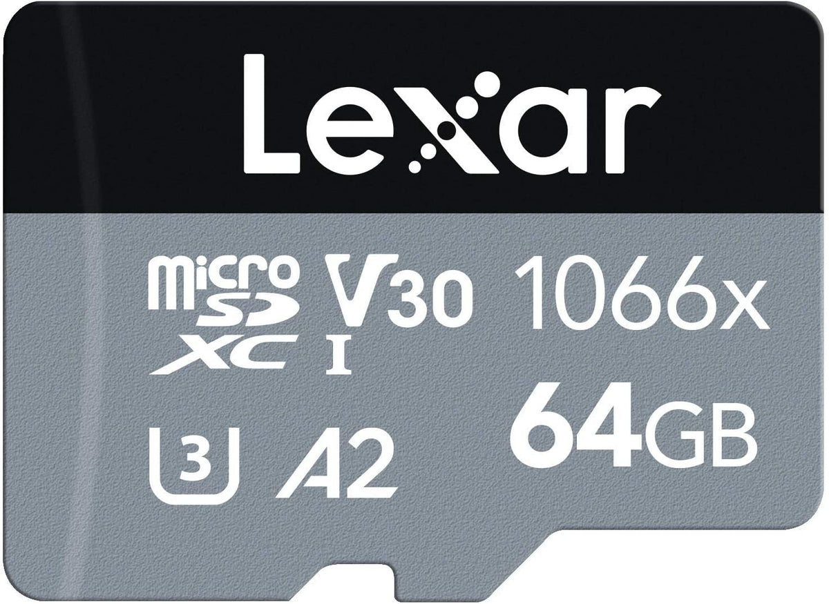 Lexar Professional 1066x microSDXC UHS-I Card w/SD Adapter Silver - 64GB