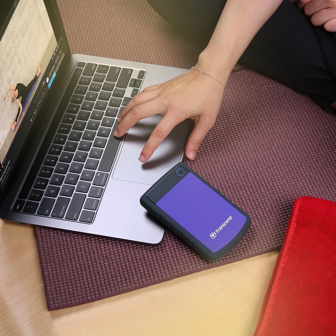 Transcend StoreJet 25H3 Rugged Portable Hard Drive, Anti-Shock