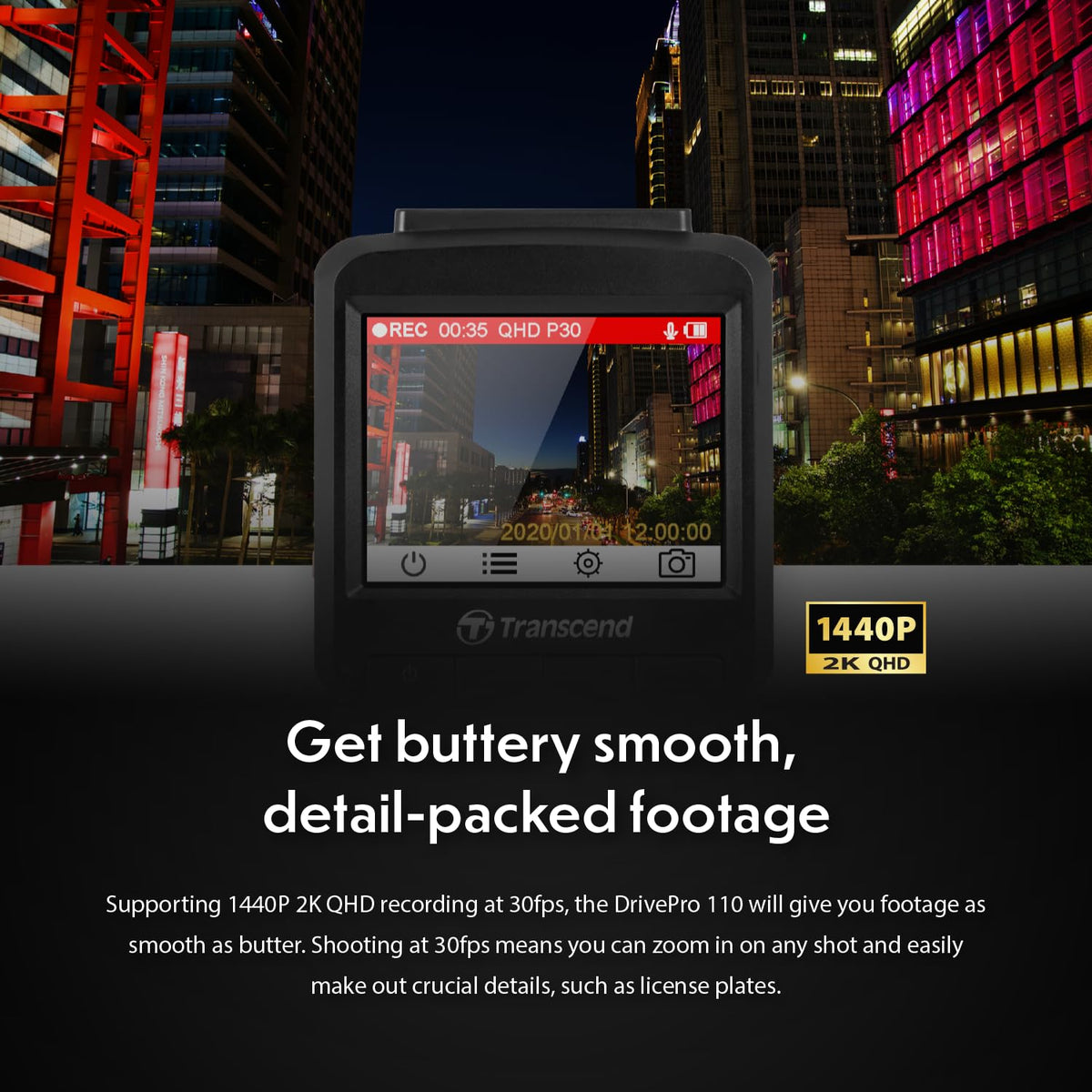 Transcend DrivePro 110 Car Video Recorder Dash Cam Full HD