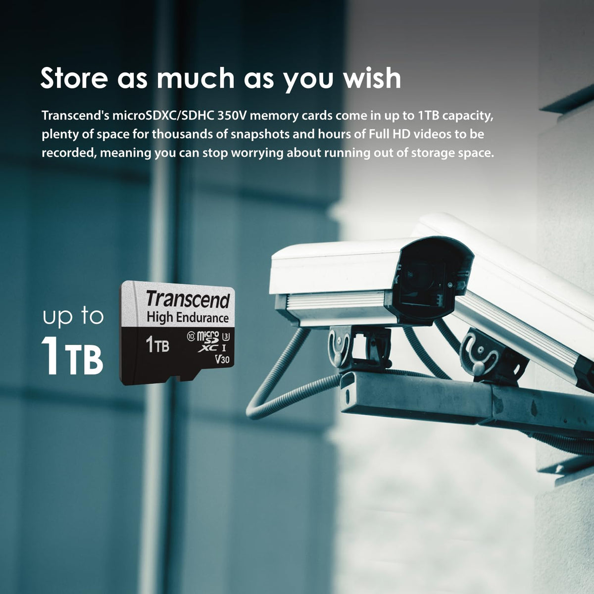 Transcend High Endurance 350V microSD Card for Dashcams and CCTV