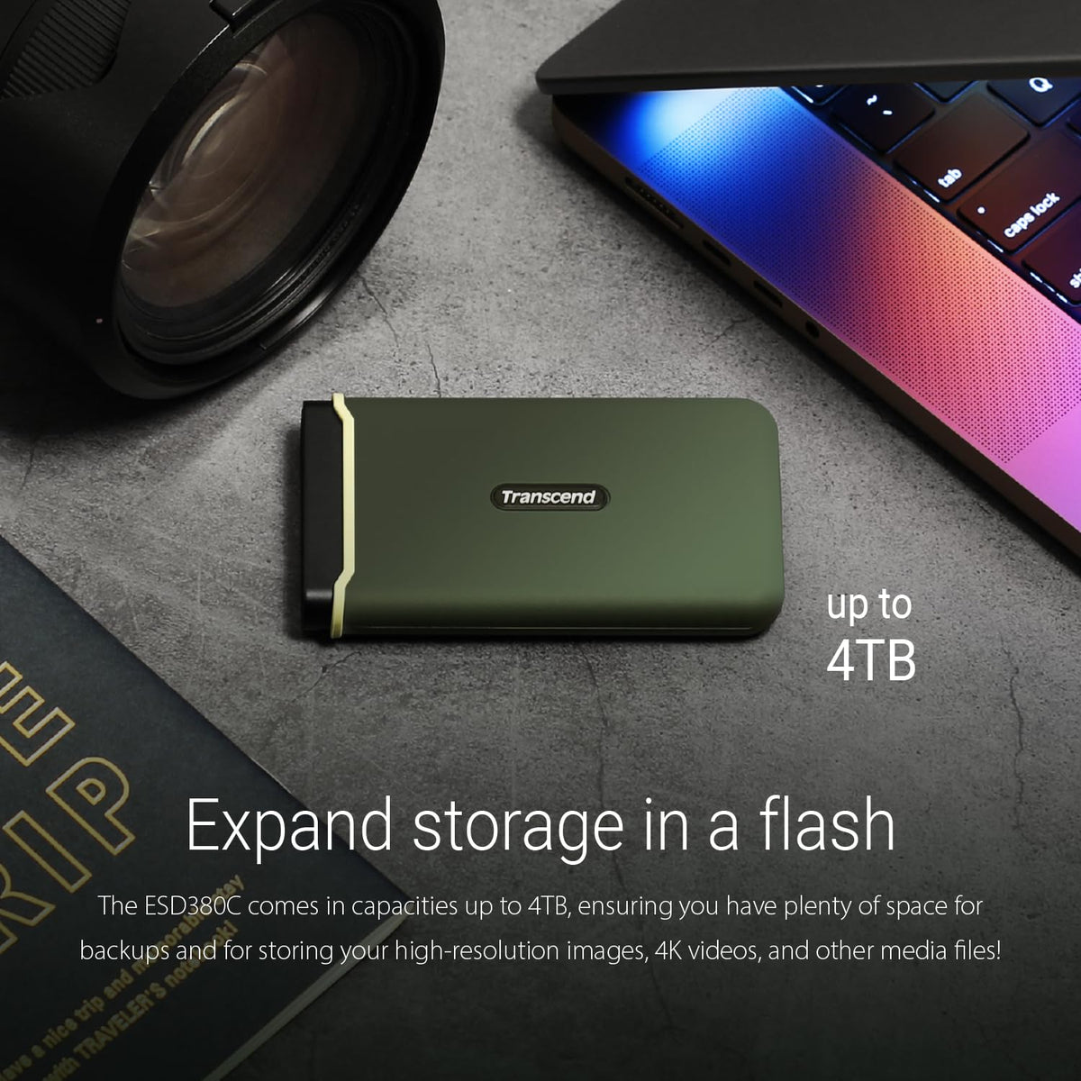 Transcend ESD380C Portable SSD, USB 3.2 Gen 2x2 Type-C
