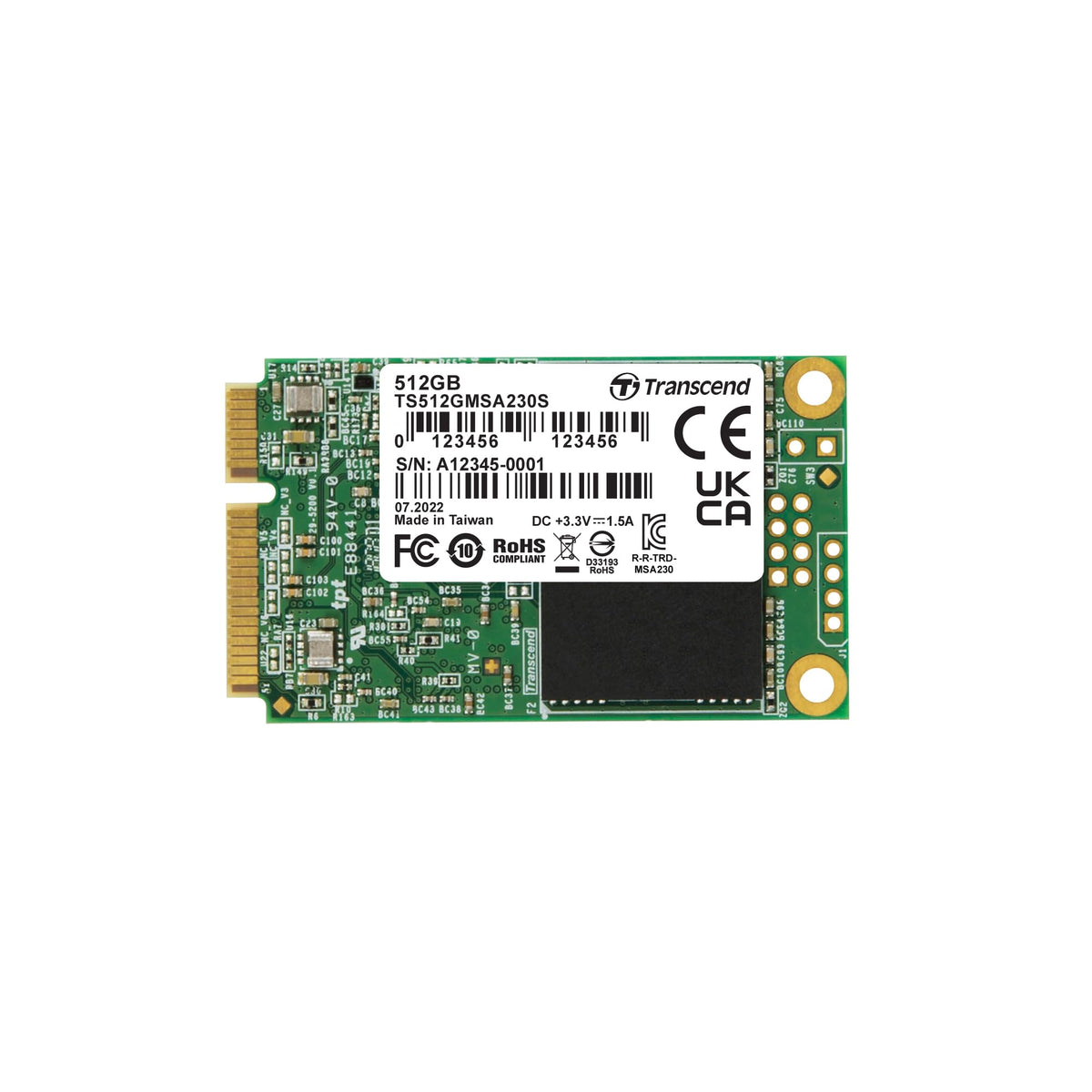 Transcend MSATA SSD, SATA3 - 512GB