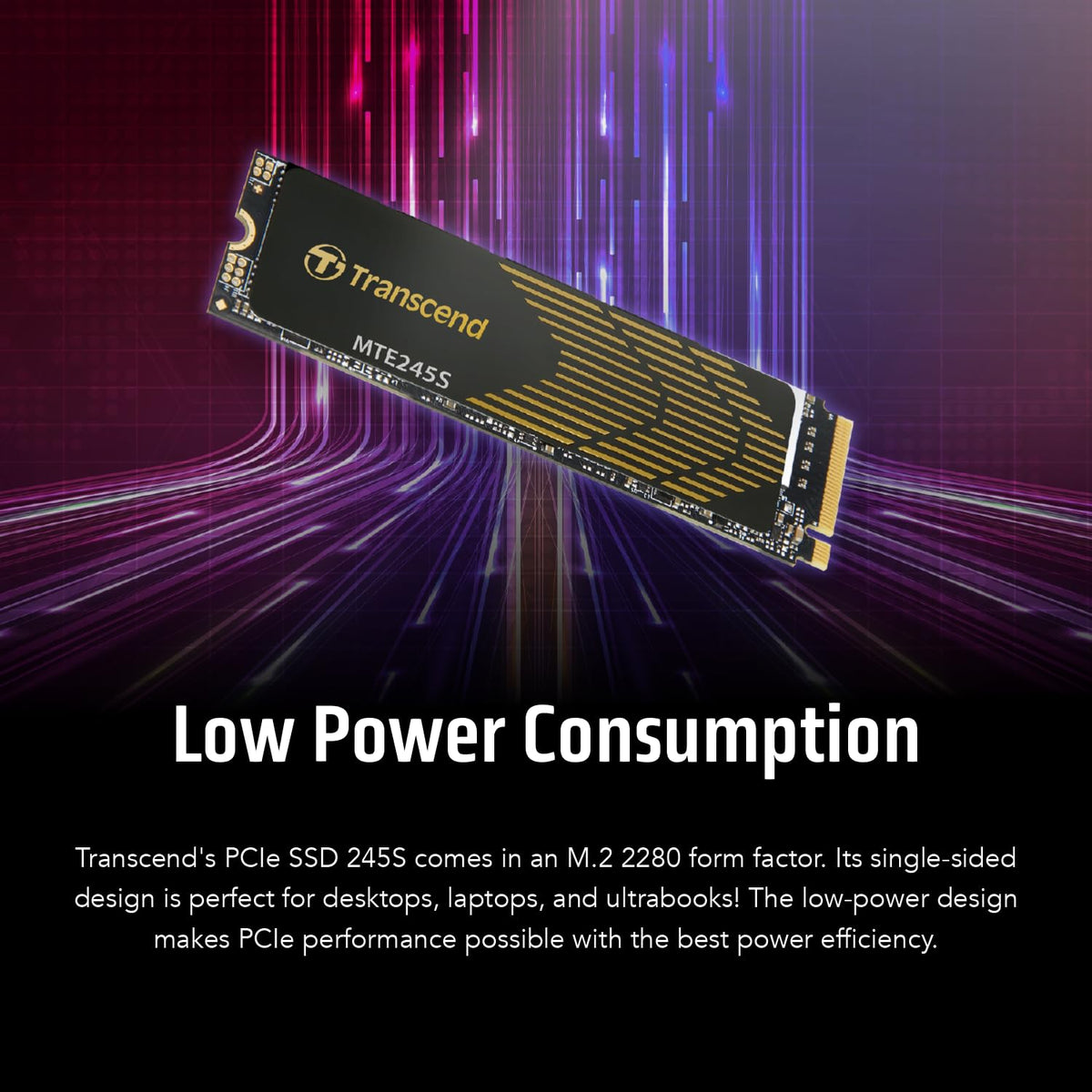 Transcend MTE245S M.2 2280 NVMe PCIe Gen4 x4 SSD, Graphene Heatsink