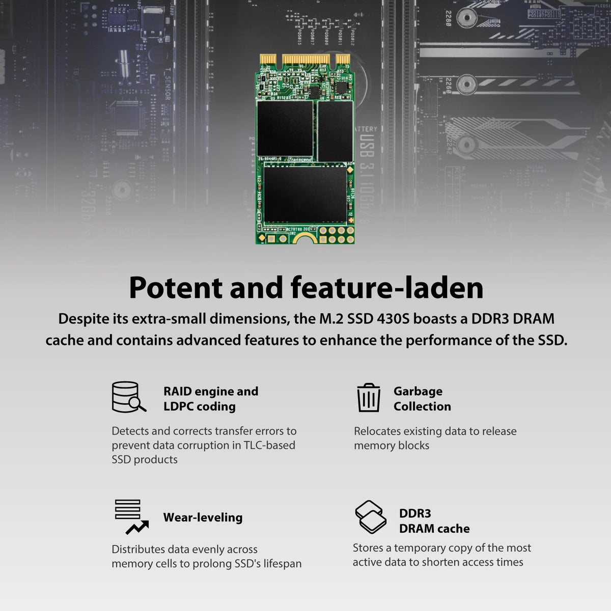 Transcend MTS430S M.2 2242 SATA III SSD with DRAM Cache