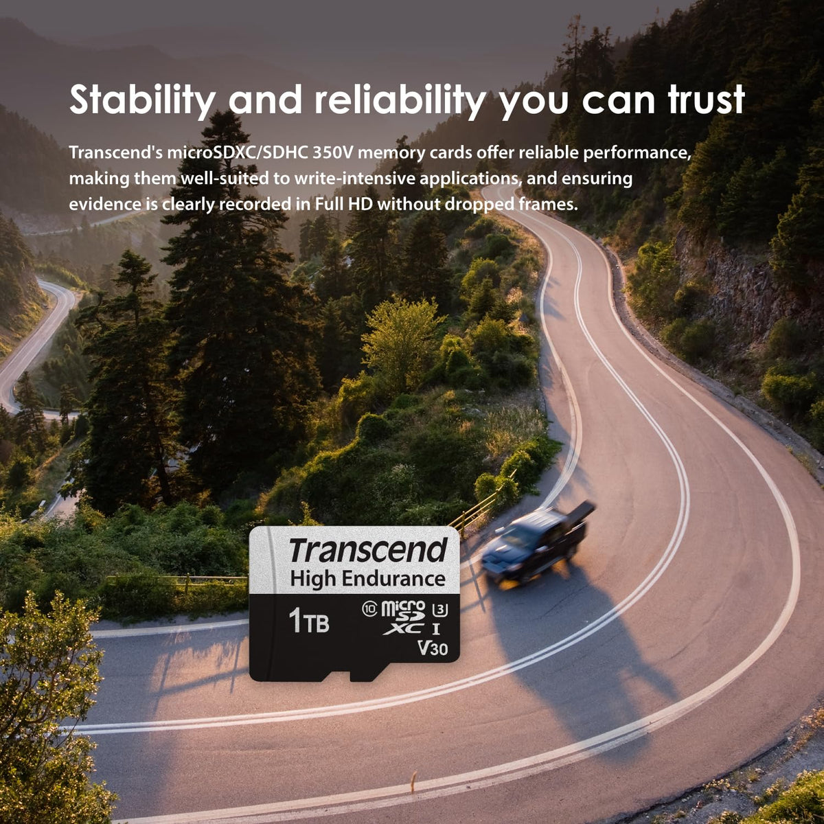 Transcend High Endurance 350V microSD Card for Dashcams and CCTV