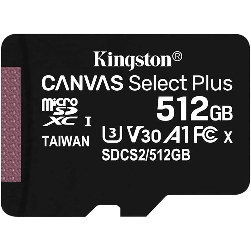 Kingston microSDHC Canvas Select Plus 100R A1 C10 Card + ADP - 512GB