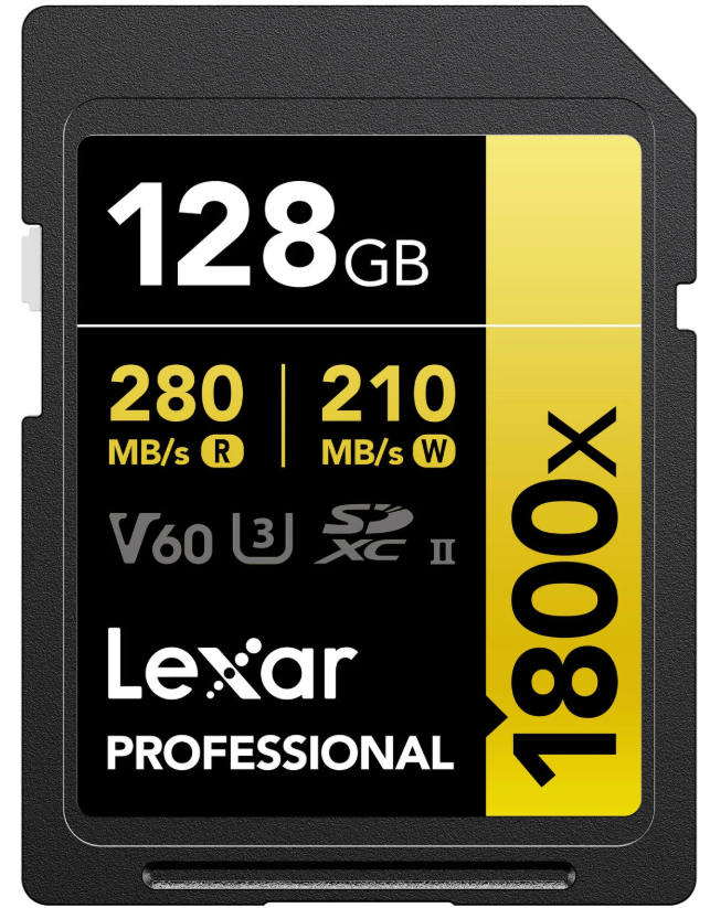 Lexar Gold Series Professional 1800x UHS-II U3 SDXC Memory Card - 128GB