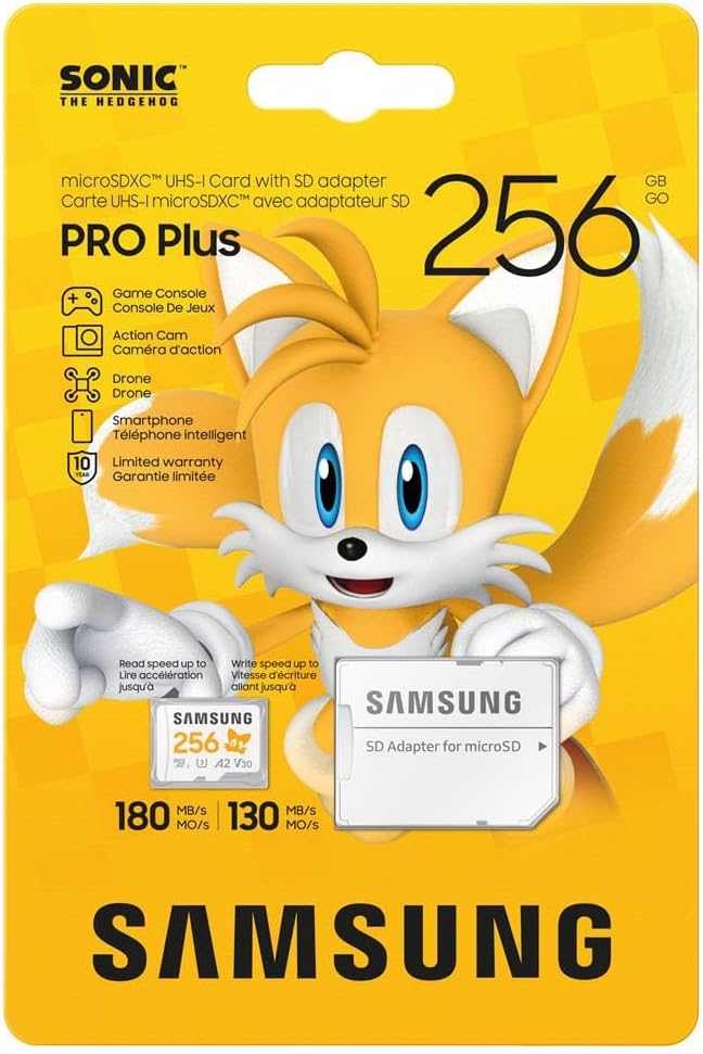 Samsung Sonic Pro Plus microSDXC Memory Card with SD Adapter - 256GB