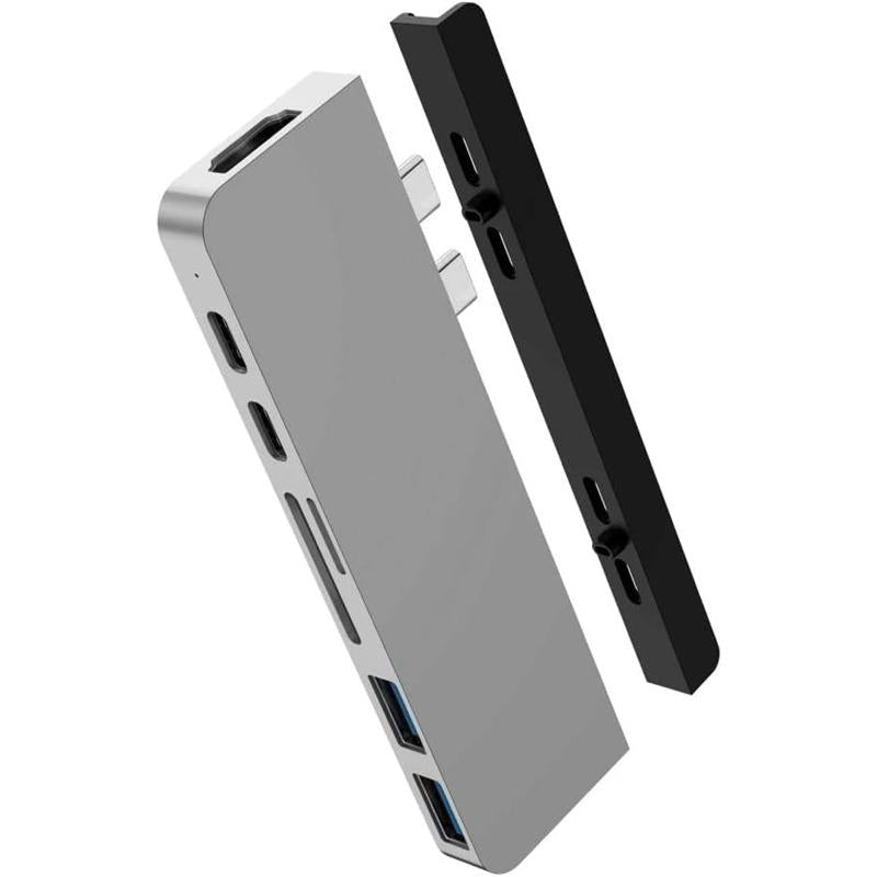 Hyper HyperDrive USB C Hub Best Mac Type-C Dual Hub Adapter (HYP-HD575-SILVER-L)