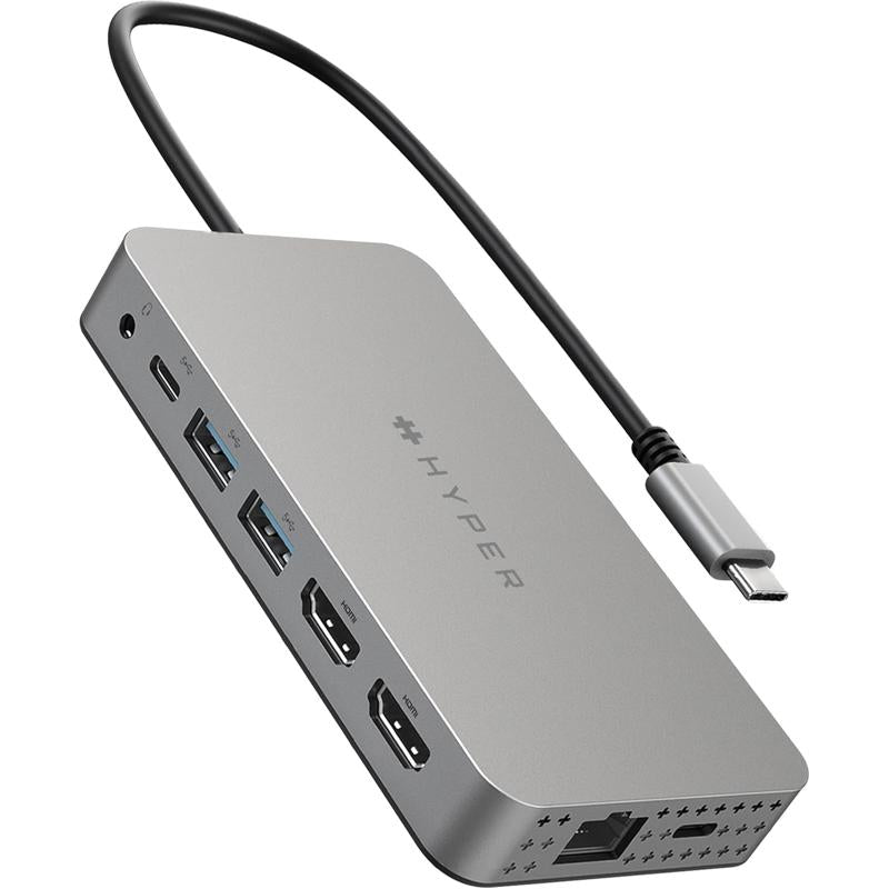 Hyper HyperDrive 4K Dual HDMI USB C Hub 10in1: Dual 4K HDMI (HYP-HDM1H-L)