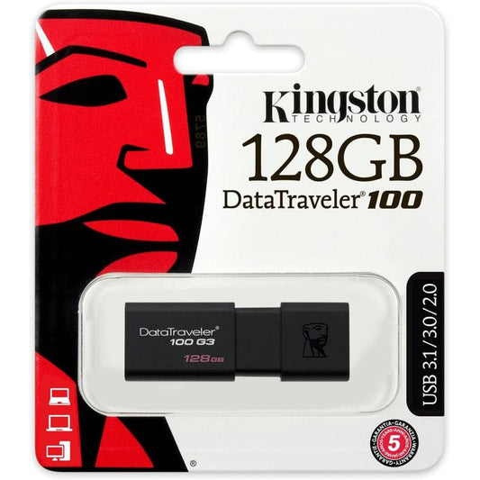 Kingston 128GB USB 3.0 DataTraveler 100 G3 (DT100G3/128GB) (KIN-DT100G3/128GB-S)