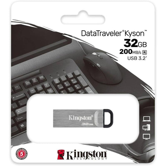 Kingston DataTraveler Kyson USB 3.2 Metal Flash Drive - 32GB (KIN-DTKN/32GB-S)
