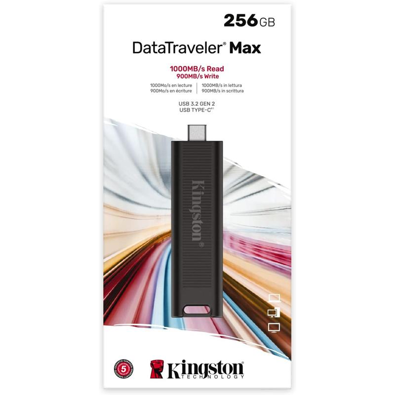 Kingston DataTraveler Max USB-C Flash Drive with USB 3.2 Gen 2 - 256GB (KIN-DTMAX/256GB-S)