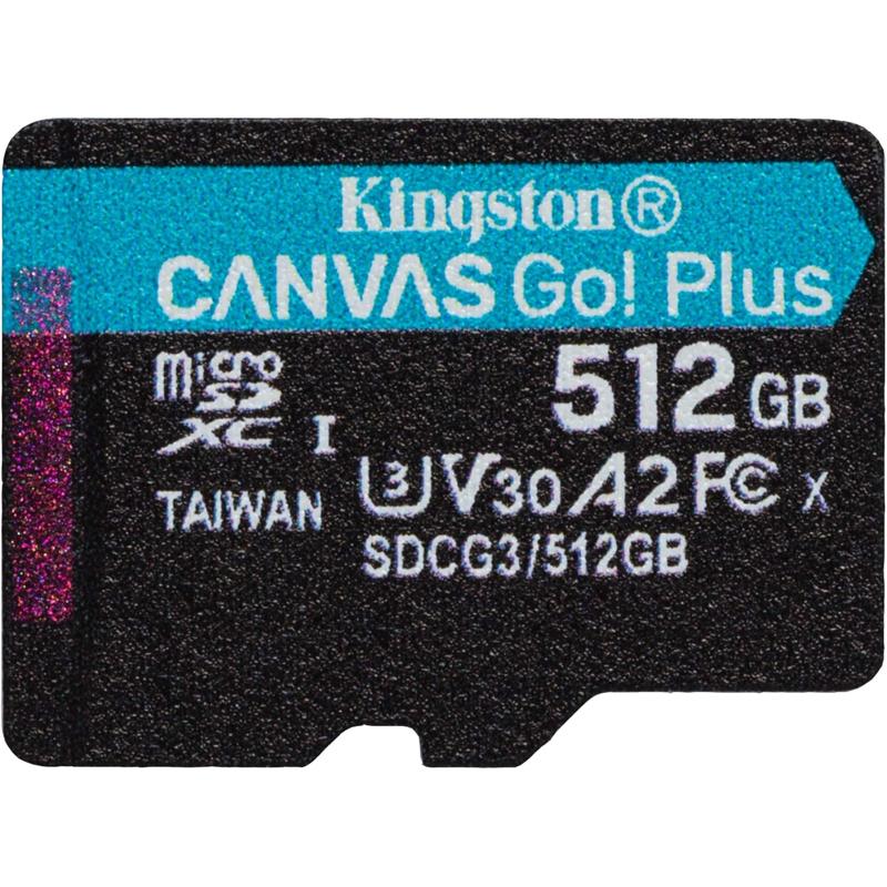 Kingston microSDXC Canvas Go Plus 170MB/s Read UHS-I - 512GB (KIN-SDCG3/512GB-S)