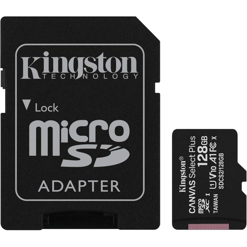 Kingston microSDHC Canvas Select Plus 100R A1 C10 Card + ADP - 128GB (KIN-SDCS2/128GB-S)