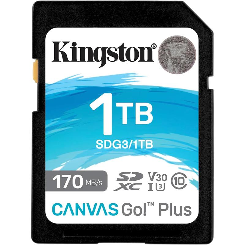 Kingston SDXC Canvas Go Plus 170MB/s Read UHS-I - 1TB (KIN-SDG3/1TB-S)