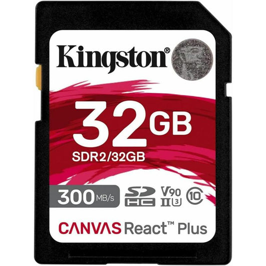 Kingston Canvas React Plus SD Card SDHC UHS-II 300R/260W U3 V90 - 32GB (KIN-SDR2/32GB-S)
