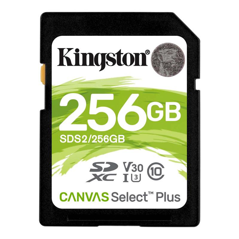 Kingston SDHC Canvas Select Plus 100R C10 UHS-I U1 V10 - 256GB (KIN-SDS2/256GB-S)