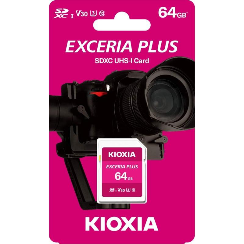 Kioxia Exceria Plus SD Memory Card SDXC UHS-I U3 Class 10 V30 4K - 64GB (LNPL1M064GG4)