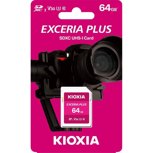 Kioxia Exceria Plus SD Memory Card SDXC UHS-I U3 Class 10 V30 4K - 64GB (LNPL1M064GG4)