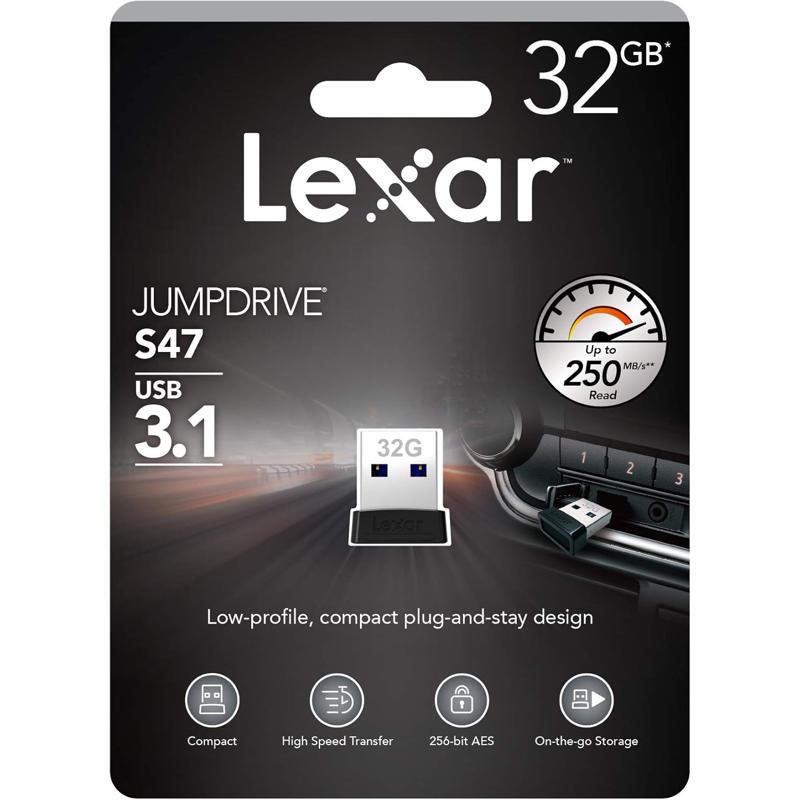 Lexar JUMPDRIVE S47 USB 3.1 Black (LJDS47-ABBK) - 32GB (LJDS47-32GABBK)