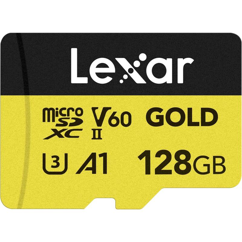 Lexar Professional Gold MicroSDXC Card UHS-II C10 U3 V60 A1 Full HD - 128GB (LEX-LMSGOLD128G-BNNNG-S)
