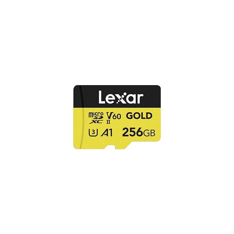 Lexar Professional Gold MicroSDXC Card UHS-II C10 U3 V60 A1 Full HD - 256GB (LMSGOLD256G-BNNNG)