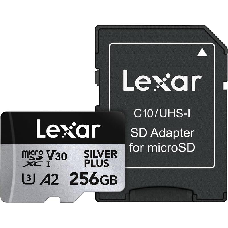 Lexar Professional Silver Plus microSDXC Memory Card w/SD Adapter - 256GB