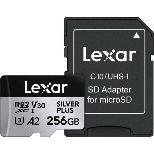 Lexar Professional Silver Plus microSDXC Memory Card w/SD Adapter - 256GB