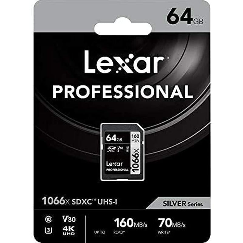 Lexar Professional 1066x SDXC UHS-I Card Silver Series - 64GB (LSD1066064G-BNNNG)