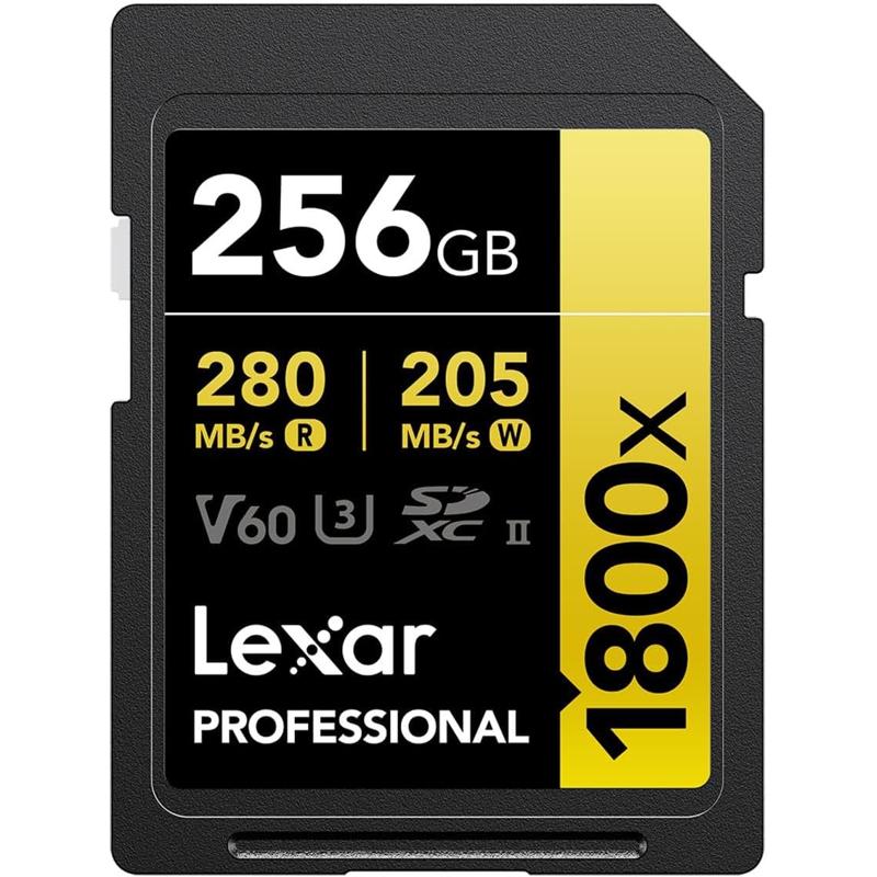 Lexar Gold Series Professional 1800x UHS-II U3 SDXC Memory Card - 256GB