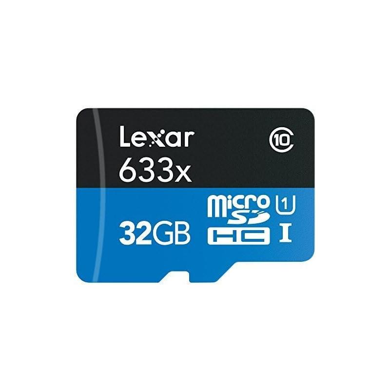 Lexar High-Performance 633x MicroSDHC UHS-I Card with SD Adapter - 32GB (LSDMI32GBBNL633A)