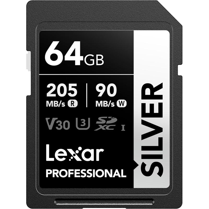 Lexar Professional Silver SD Card - 64GB (LSDSILV064G-BNNNG)