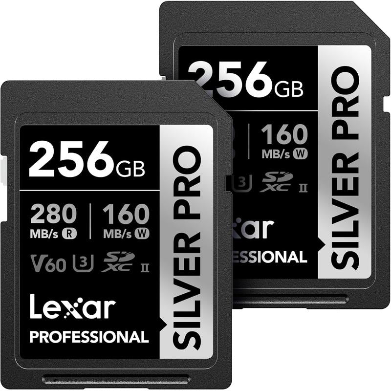 Lexar Professional Silver PRO SDXC Memory Card - 256GB (2-Pack)