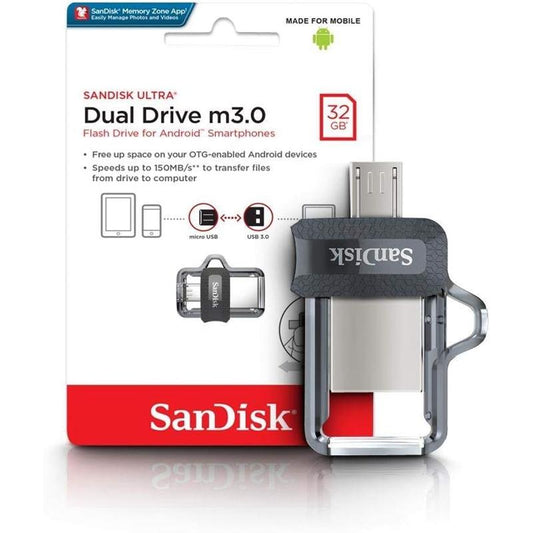 SanDisk Ultra Dual Drive M3.0 for Android Devices and Computers - 16GB / 32GB (SDDD3-016G-G46)