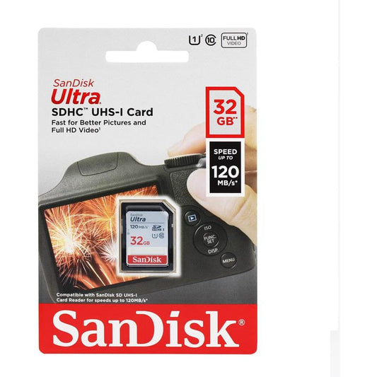 SanDisk Ultra SDHC UHS-I Memory Card (120MB/s to 150/MB/s) C10 (SDSDUN4-032G-GN6IN-3)