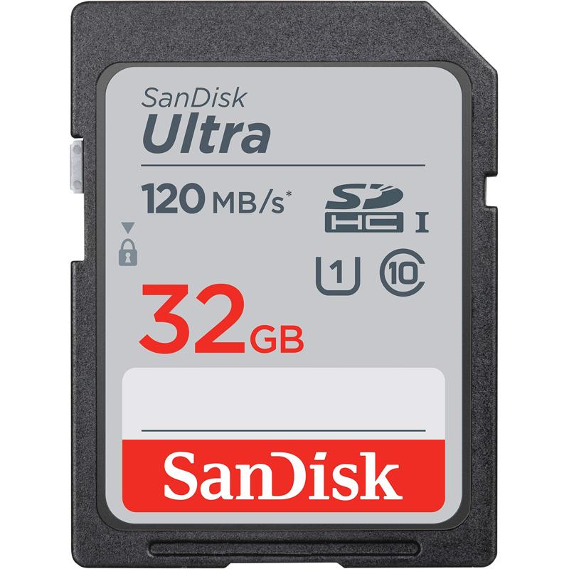 SanDisk Ultra SDHC UHS-I Memory Card (120MB/s to 150/MB/s) C10 - 32GB (120MB/s)