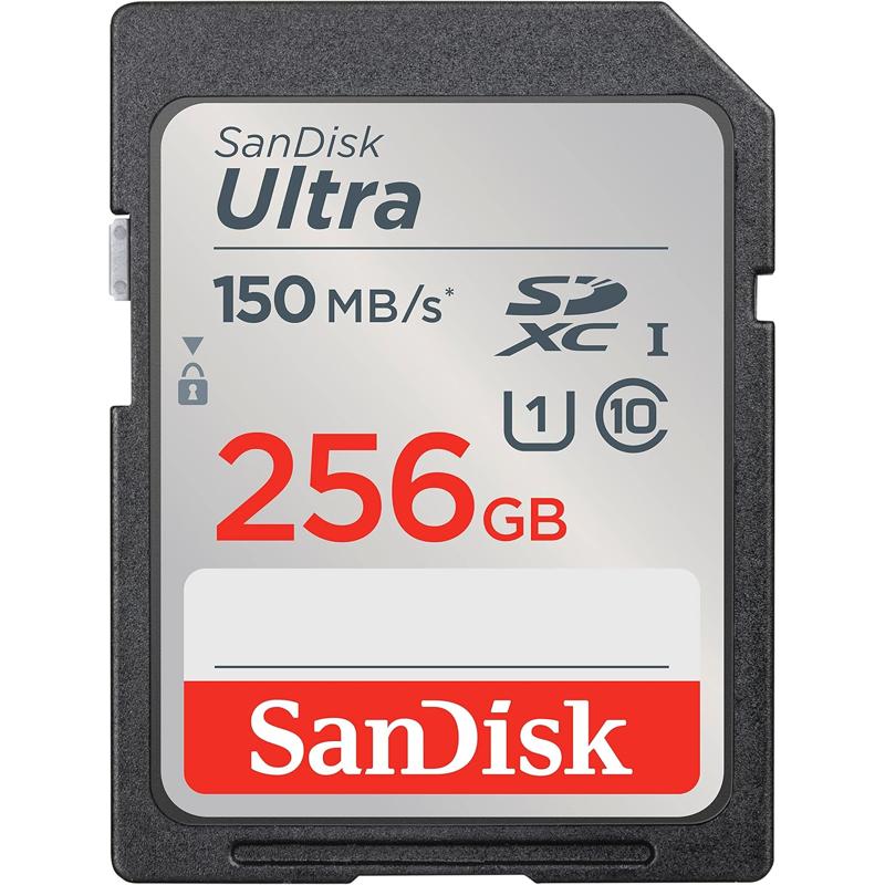SanDisk Ultra SDHC UHS-I Memory Card (120MB/s to 150/MB/s) C10 - 256GB (150MB/s)