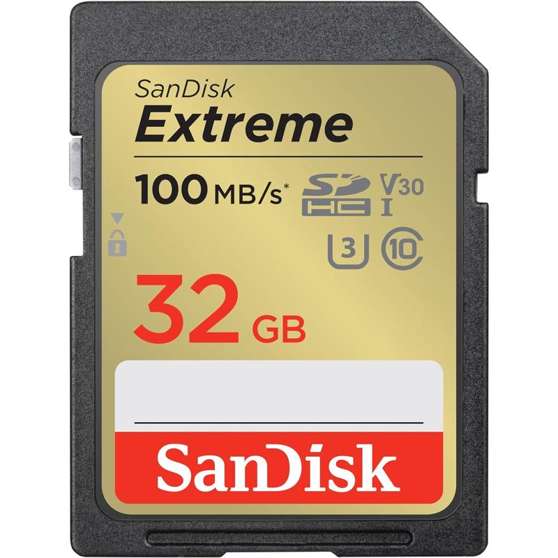 SanDisk Extreme SD UHS-I Memory Card (SDSDXVT-032G-GNCIN)