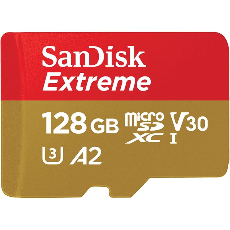 SanDisk Extreme microSDXC UHS-I Memory Card with Adapter - 128GB