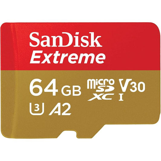 SanDisk Extreme microSDXC UHS-I Memory Card with Adapter - 64GB